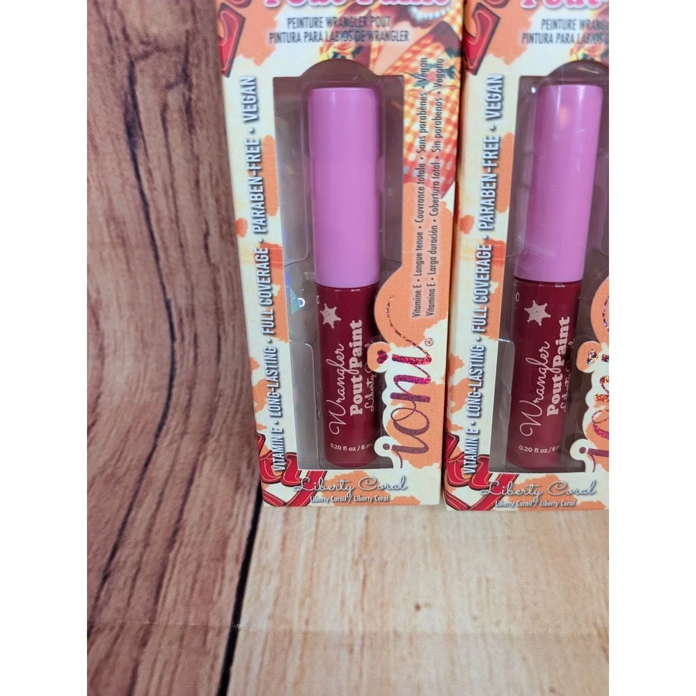 3 PK Ioni Pink Cowgirl Wrangler Pout Paint Liberty Coral Matte Liquid Lipstick